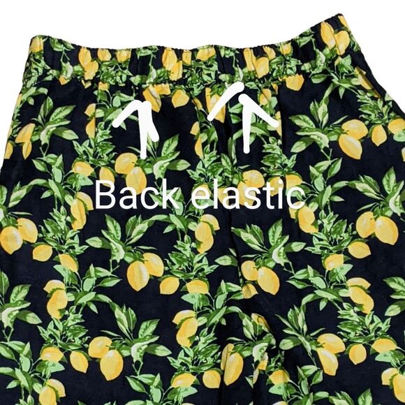 Loft Ann Taylor fluid novelty wide leg lemon linen blend back elastic pants XS - Picture 10 of 12